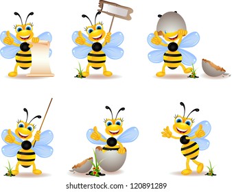 cute bee cartoon collection