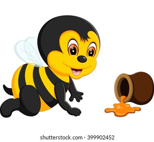 cute Bee cartoon of illustration