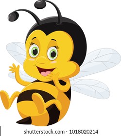 cute bee cartoon. isolated on white
