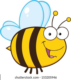 Cute Bee Cartoon Mascot Character