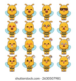 Cute Bee Cartoon Mascot Character Illustration