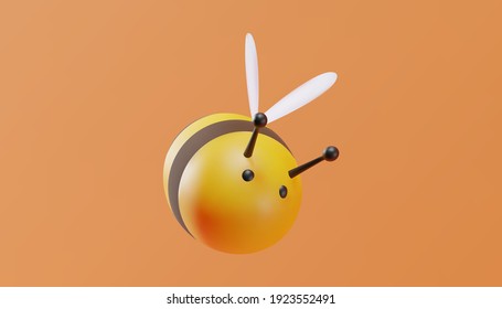 Cute bee in cartoon style. 3D illustration. Vector.