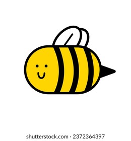 cute bee cartoon style icon vector illustration