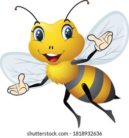 Cute Bee Cartoon Vector Art Illustration Stock Vector (Royalty Free ...