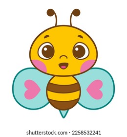 Cute Bee Cartoon Vector Illustration