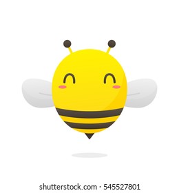 Cute Bee Cartoon Vector Isolated