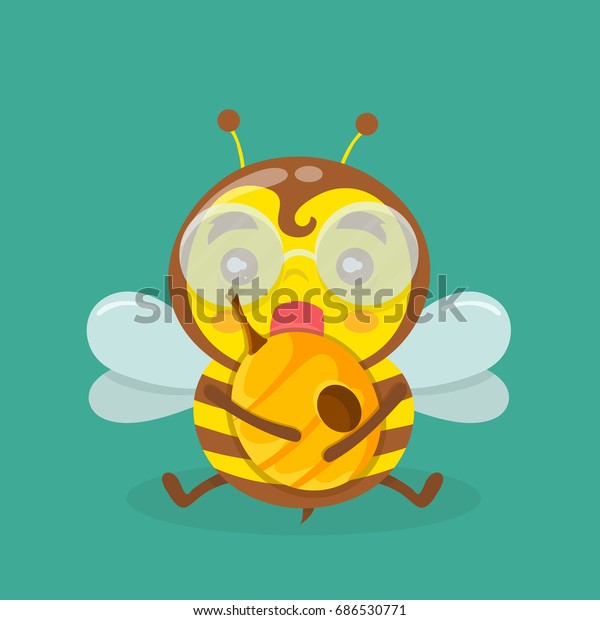 Cute Bee Cartoon Vector Isolated Stock Vector Royalty Free 686530771