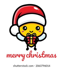 la abeja linda está celebrando la navidad
