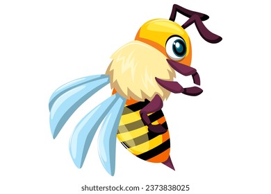 Cute Bee Character Design Illustration
