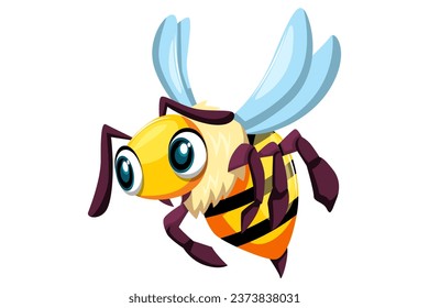 Cute Bee Character Design Illustration