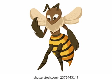 Cute Bee Character Design Illustration