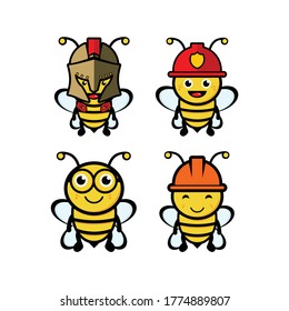 ilustrador vectorial de diseño de mascota de caracteres de abeja lindo, plantilla de diseño animal