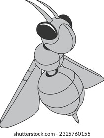 Rute Bienenfiguren und schwarz-weiße Ikone Bienen