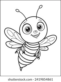 cute bee coloring book for children