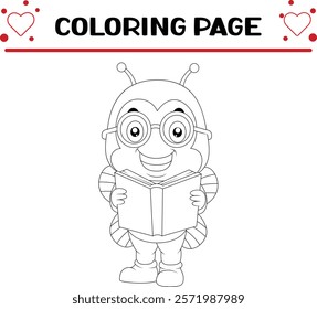 cute bee coloring page. insect coloring book page