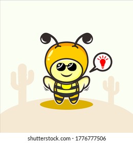 personajes de disfraces de abejas lindas, ilustración vectorial