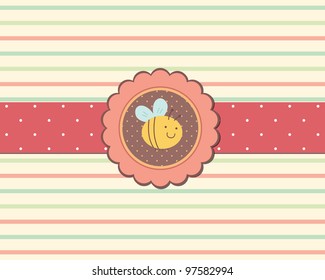 Cute Bee Design for invitation, card, paper goods.