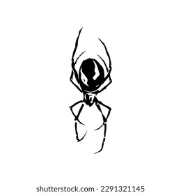 cute bee doodle illustration vector