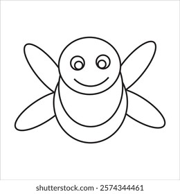 cute bee drawing with smiling face