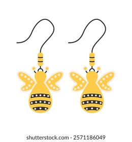 Cute Bee Earrings Icon Illustration