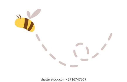 Lindo vuelo de la abeja a lo largo de la ruta