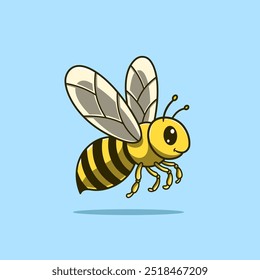 cute bee flying cartoon mascot