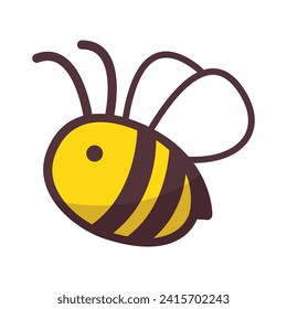 Cute bee flying cartoon vector icon illustration. animal nature icon concept isolated.