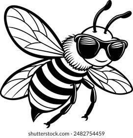 Cute Bee Flying Cartoon Vector Icon Illustration