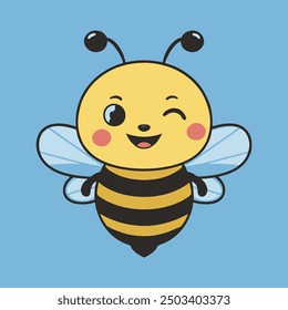 süße Biene fliegender Cartoon, Vektorsymbol-Illustration