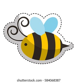 cute bee flying icon