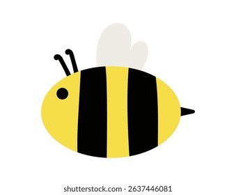 Cute bee hand drawn vector clipart isolated on white background.