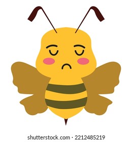 Cute bee holding honeycomb. Bee character
