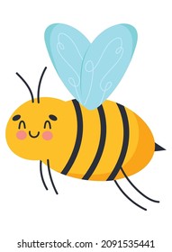 cute bee icon on white background