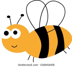 Cute bee, illustration, vector on white background.