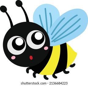 Cute Bee Insect Animal Vector Clipart Set