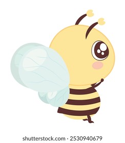 cute bee insect cartoon isolated