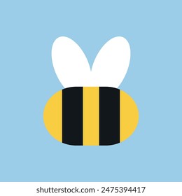 Abeja linda aislada. Plantilla de aplicación. Ilustración vectorial.