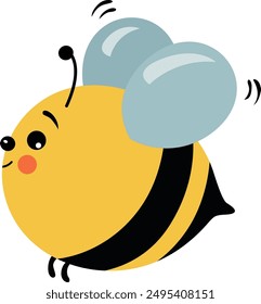 Cute bee isolated on white
