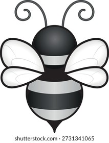 Abeja linda aislada sobre fondo blanco