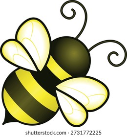 Abeja linda aislada sobre fondo blanco