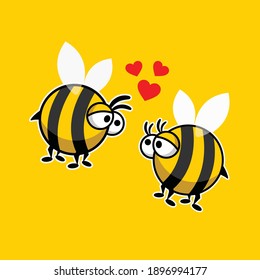Cute Bee In Love Valentine