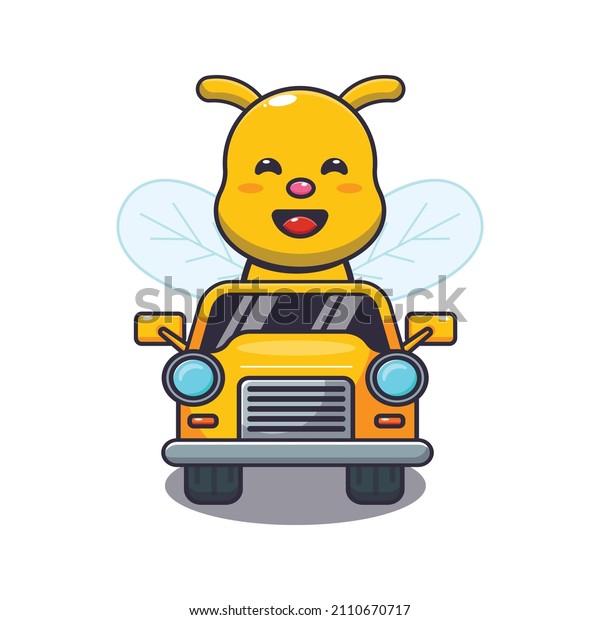cute bee mascot\
cartoon character ride on\
car