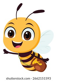 Dibujos animados lindos de la mascota de la abeja con expresión diferente
