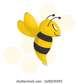CUTE BEE MASCOT CARTOON VECTOR