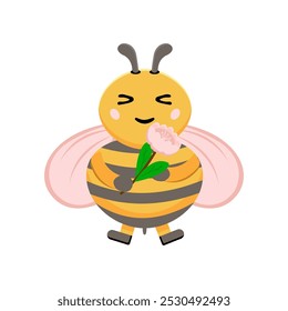 Cute Bee Mascot Character Illustration