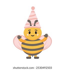 Cute Bee Mascot Character Illustration