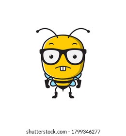 cute bee mascot design with interesting poses