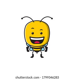 cute bee mascot design with interesting poses