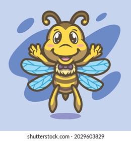 Diseño de ilustraciones de mascota de abejas