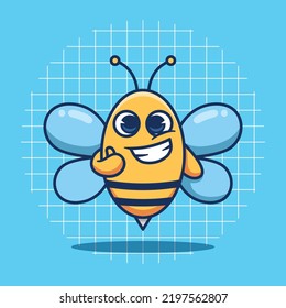 Masa de abejas con los pulgares hacia arriba de la ilustración vectorial.